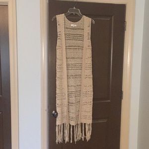 LONG WOVEN BOHO CARDIGAN